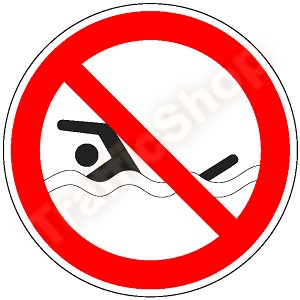 ISO 7010 Sticker Verboden Te Zwemmen P049